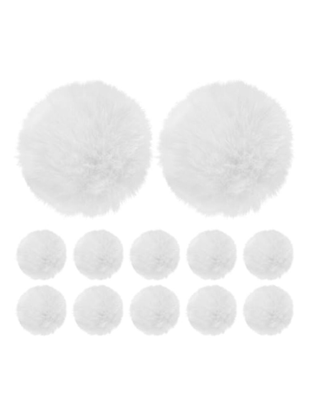 Faux Fur Pom Poms 2.4 in Elastic Loop for Hats Bags DIY Crafts 12 Pack